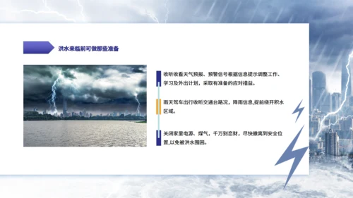 夏季雷雨天气防汛救灾教育通用PPT模板