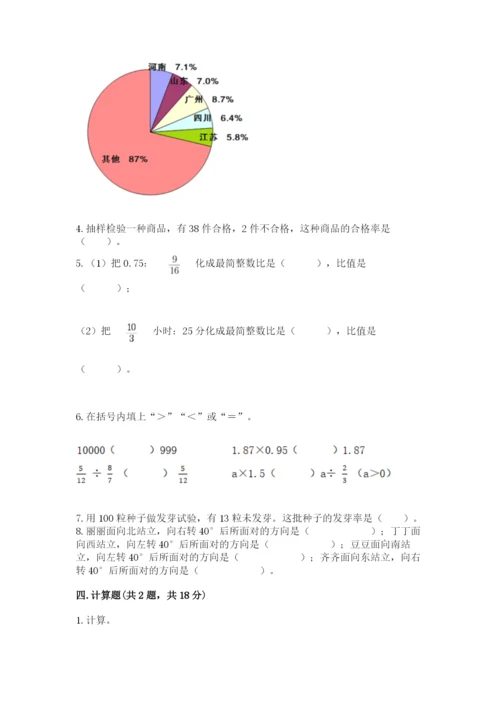 人教版小学六年级上册数学期末测试卷含下载答案.docx