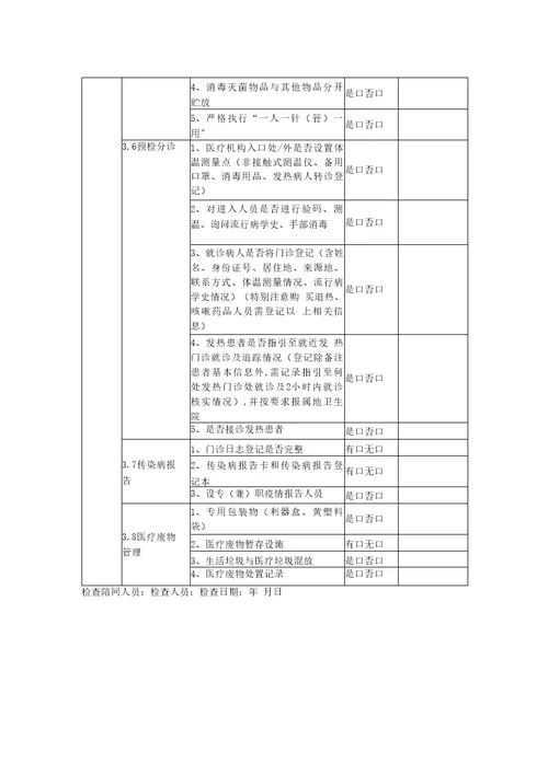2022年村卫生室社区卫生服务站监督检查表