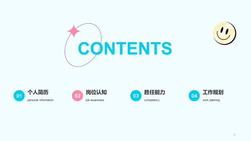 粉色简约渐变个人简历竞聘述职PPT
