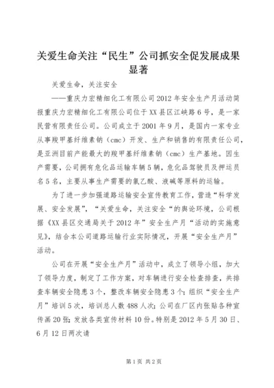 关爱生命关注“民生”公司抓安全促发展成果显著 (2).docx