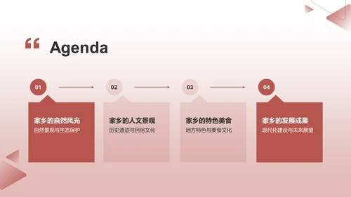 红色渐变宣传家乡PPT模板