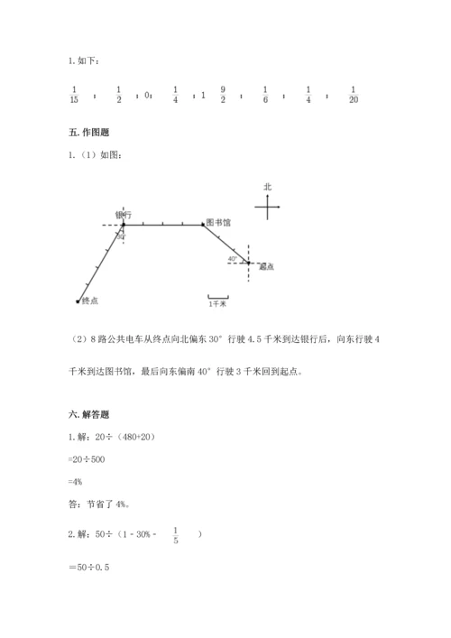 人教版六年级上册数学期末测试卷含答案【名师推荐】.docx