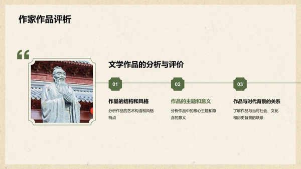 绿色复古国风文学培训课件PPT模板