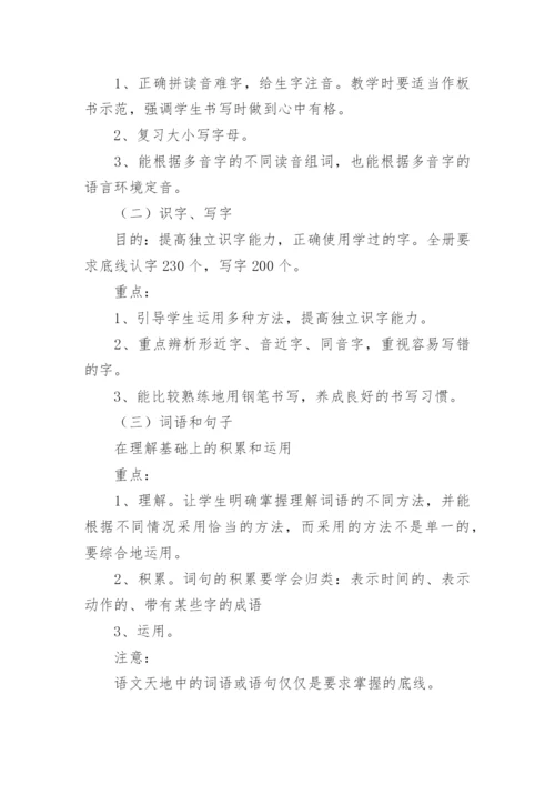 小学语文期末复习计划.docx