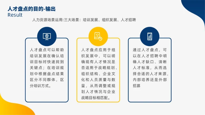 蓝色黄色双色插画风人才盘点实施计划人力资源管理工作总结PPT