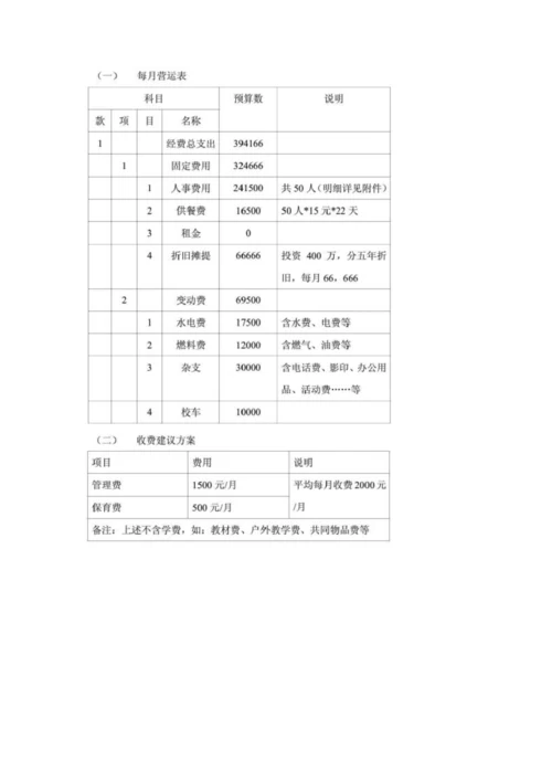 幼儿园投资估算方案.docx