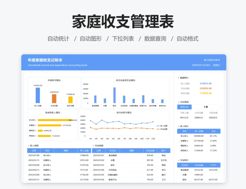 家庭收支管理表