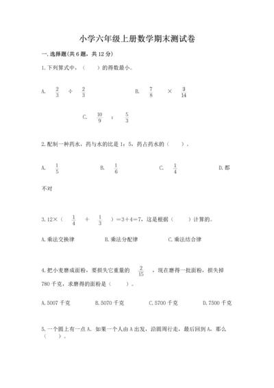 小学六年级上册数学期末测试卷附参考答案ab卷.docx