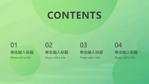 绿色渐变总结汇报PPT模板
