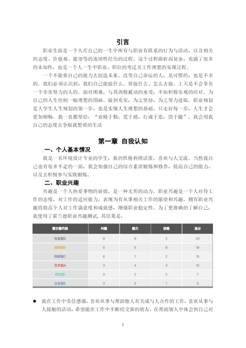 11页5900字环境设计专业职业生涯规划.docx