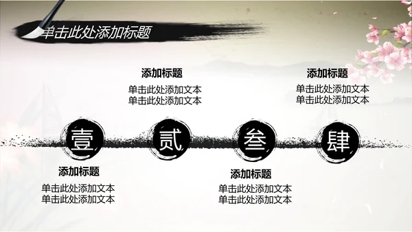 唯美水墨开场视频古典传统文化PP模板