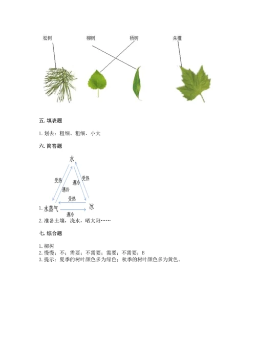 教科版科学一年级上册第一单元《植物》测试卷（考试直接用）.docx
