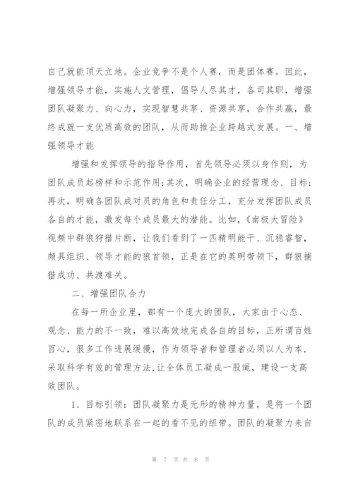 企业团队建设心得感想.docx