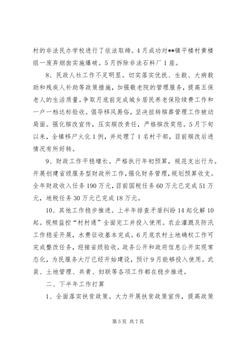 乡镇某年上半年政府工作总结_1.docx