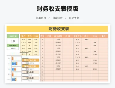 财务收支表模版