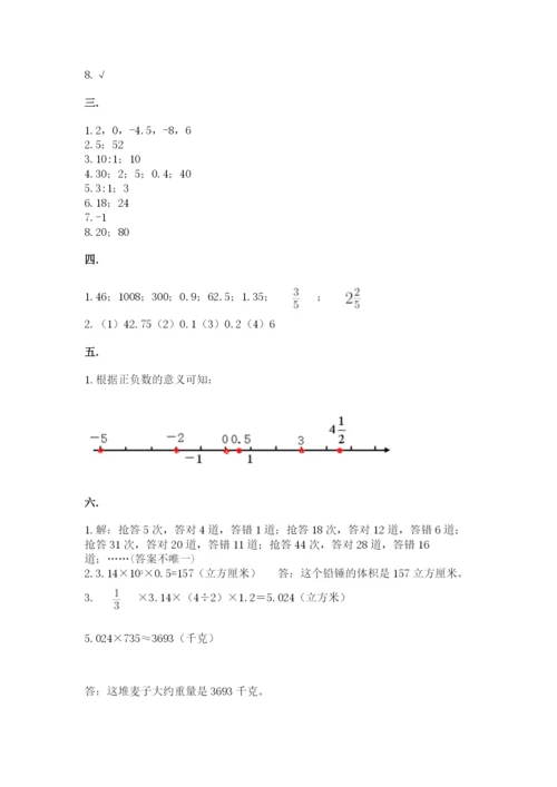 青岛版数学小升初模拟试卷及参考答案（夺分金卷）.docx