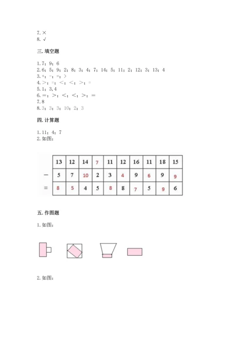 人教版一年级下册数学期中测试卷精品【预热题】.docx