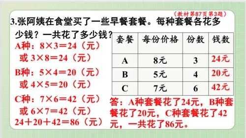 人教版小数二年级上册6单元课本练习二十二（课本P87页）ppt9页