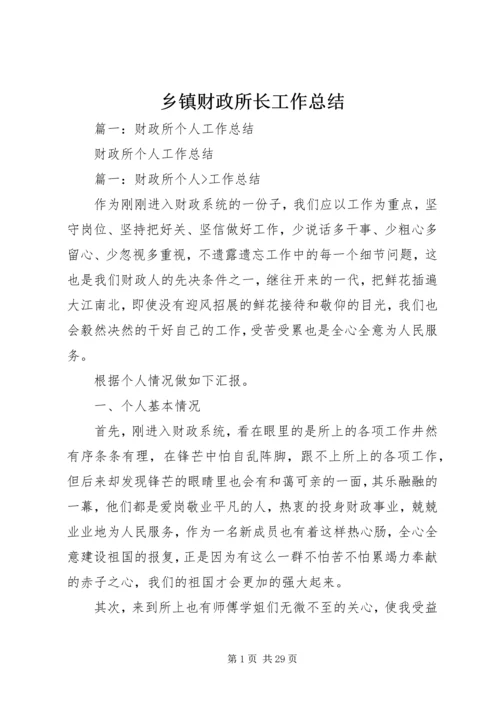 乡镇财政所长工作总结.docx