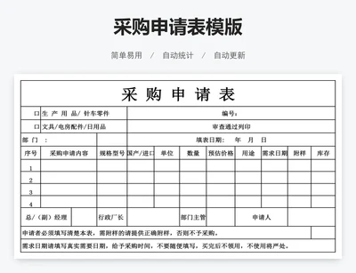 采购申请表模版