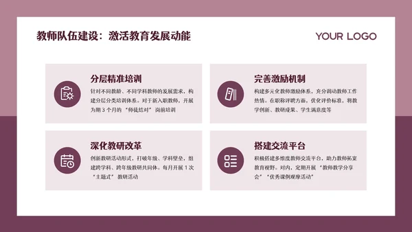 粉色简约留白教育教学工作汇报通用PPT模板