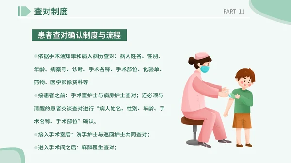 医疗医院学校医生护士插画风手术安全核查制度培训课模板护理安全管理