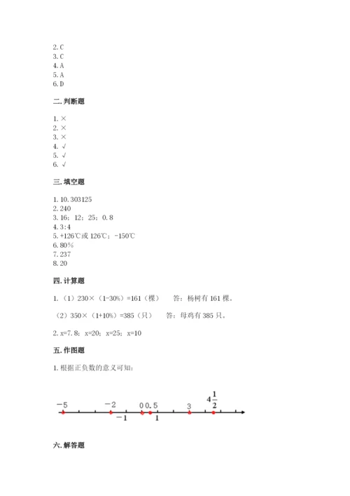 上林县六年级下册数学期末测试卷推荐.docx