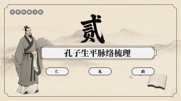 棕色中国风孔子诞辰文化讲座PPT