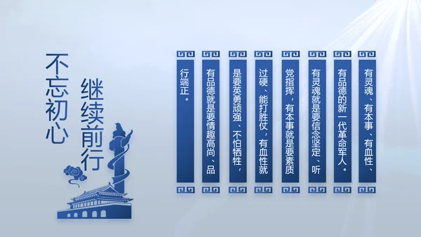 蓝色大气公安人民警察教育动态PPT