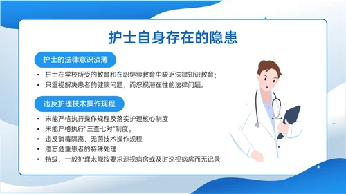 蓝色插画商务风格患者安全管理PPT课件护理安全管理
