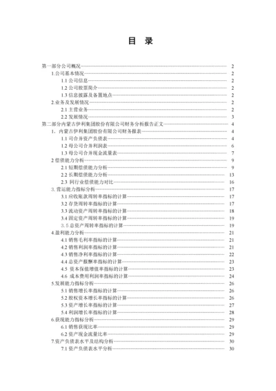 伊利集团财务报表分析.docx