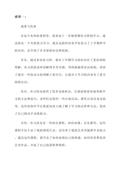 关于暑假补习班结束的感想