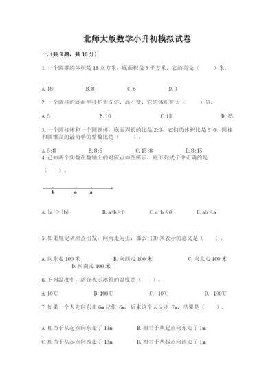 北师大版数学小升初模拟试卷及参考答案（实用）.docx