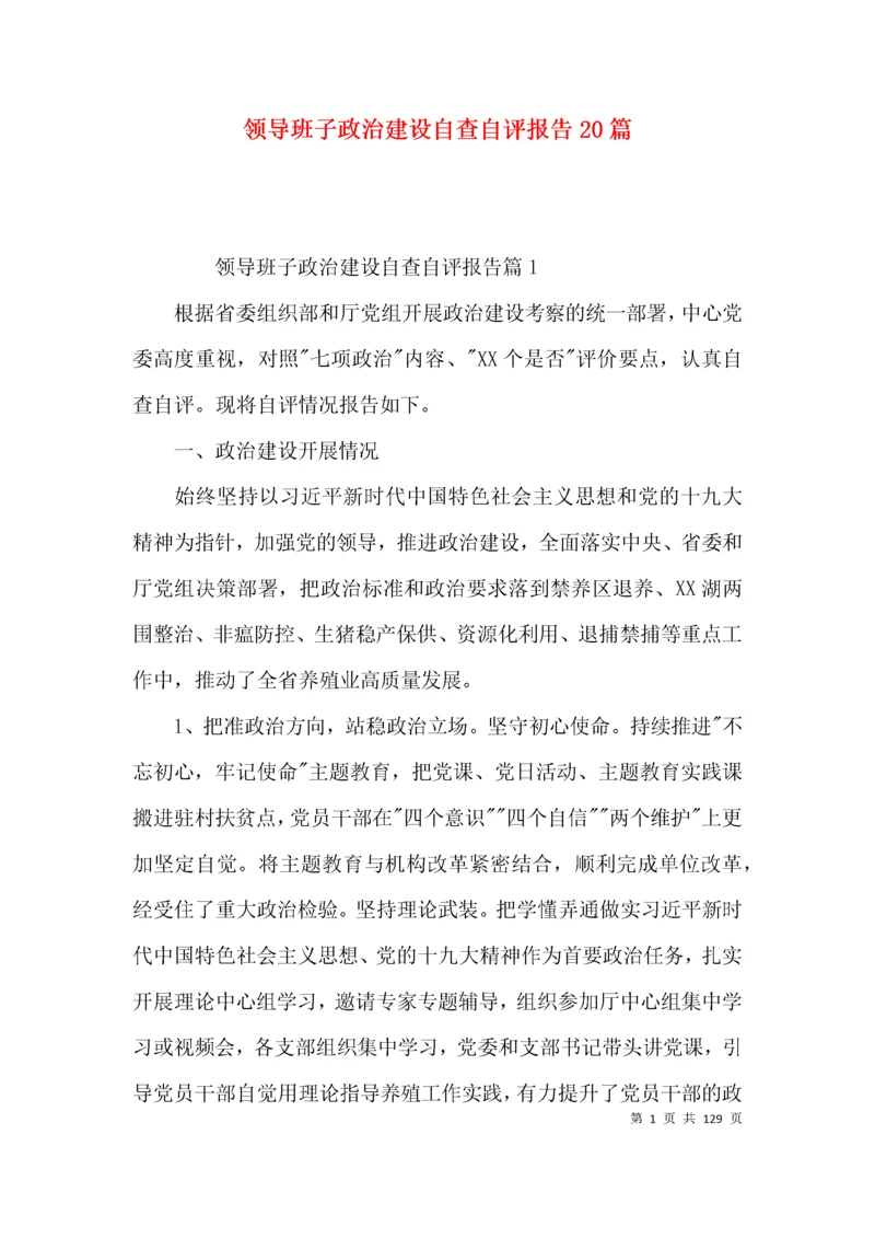 领导班子政治建设自查自评报告20篇.docx