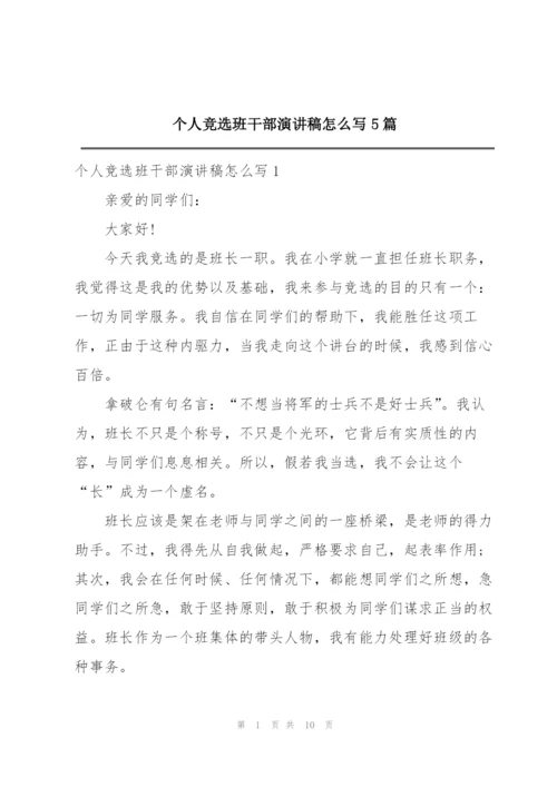 个人竞选班干部演讲稿怎么写5篇.docx