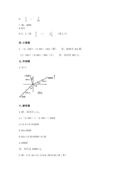 小学数学六年级上册期末考试试卷及参考答案【轻巧夺冠】.docx