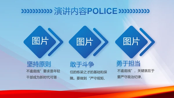 蓝色大气警察公安机关忠诚教育动态PPT模板