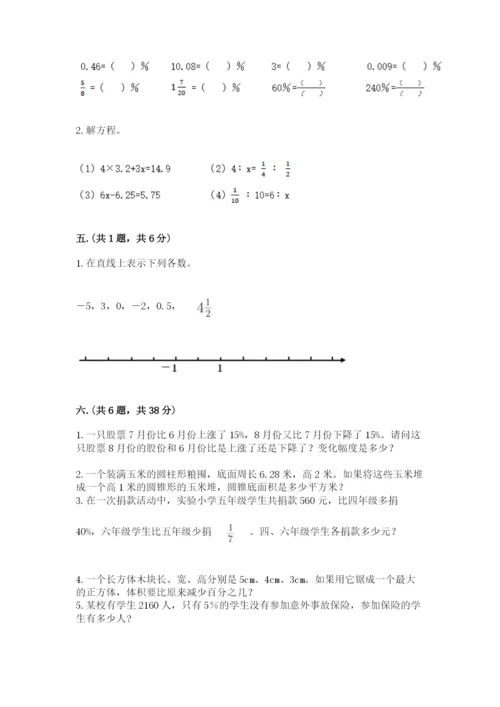 小学毕业班数学检测题及完整答案【各地真题】.docx