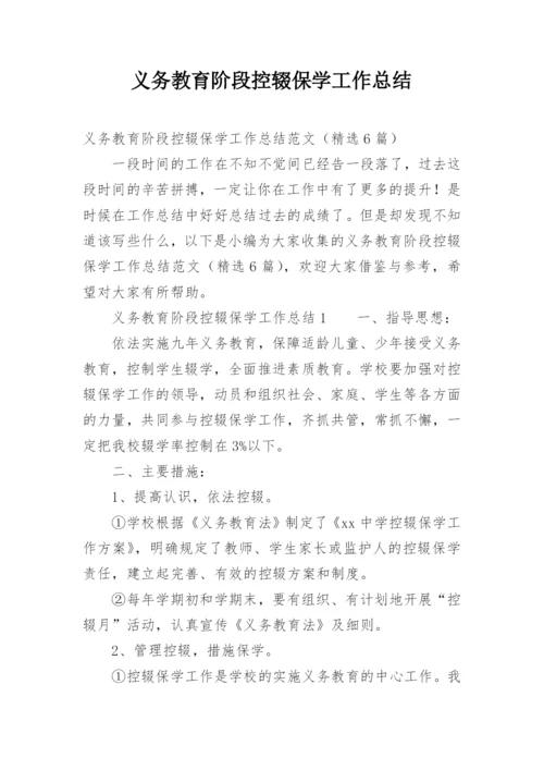 义务教育阶段控辍保学工作总结.docx