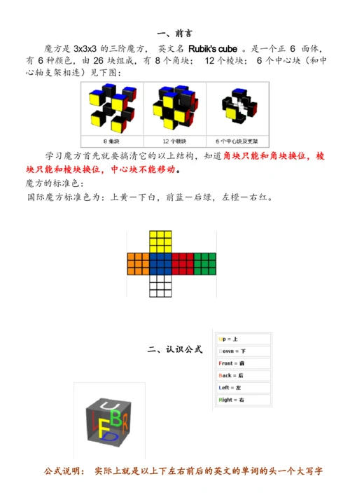 三阶魔方万能公式及口诀图解百变不离其宗.docx