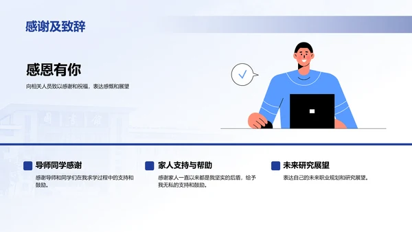 蓝色现代南京邮电大学论文毕业答辩PPT模板