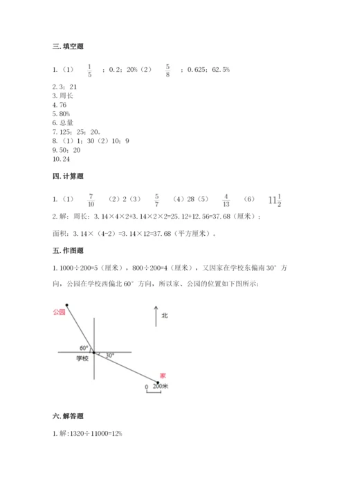 人教版六年级上册数学期末测试卷附答案（典型题）.docx