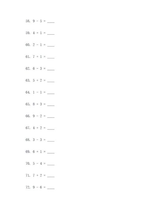 一年级数学x下册口算题