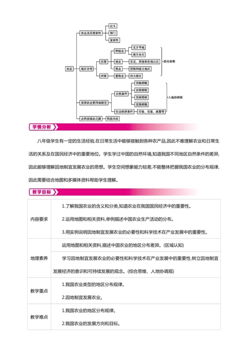 4.2 农业（ 第1课时 教案+素材）-2024秋人教八上地理精简课堂