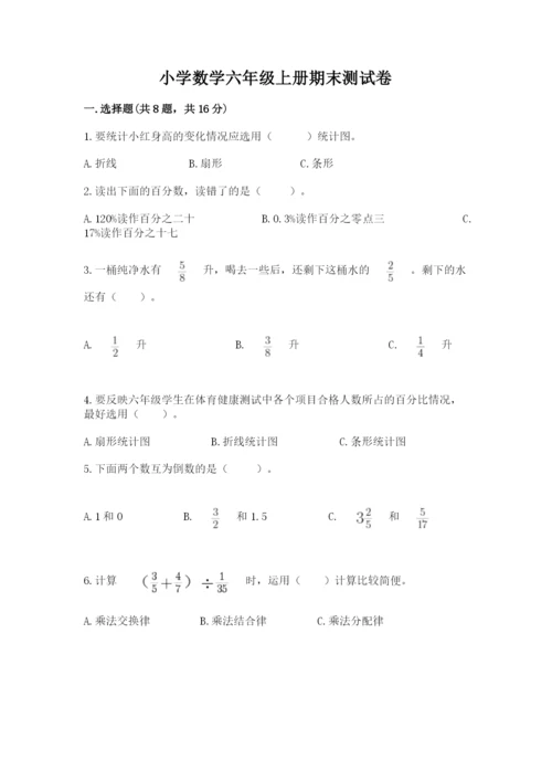 小学数学六年级上册期末测试卷带答案（名师推荐）.docx