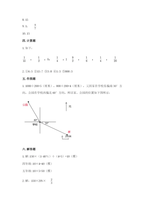 2022人教版六年级上册数学期末测试卷附完整答案（典优）.docx