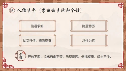 唐代诗人李白介绍通用PPT模板