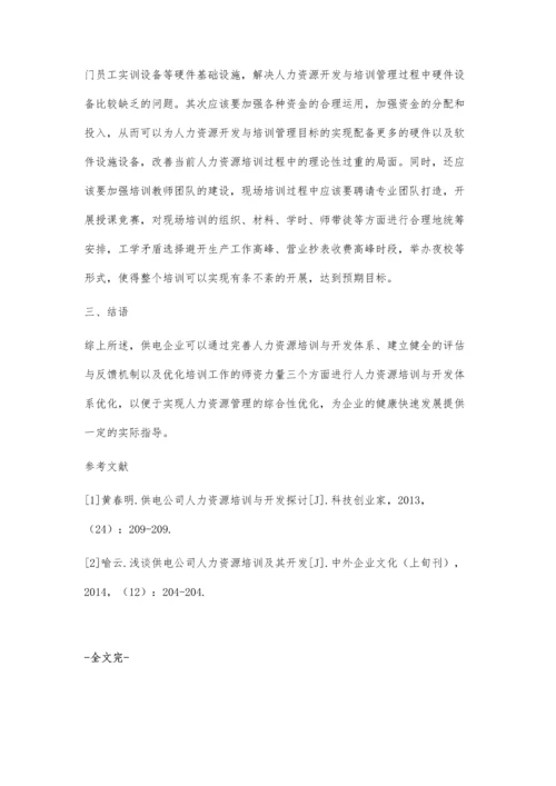 供电公司人力资源培训与开发体系优化姚军.docx