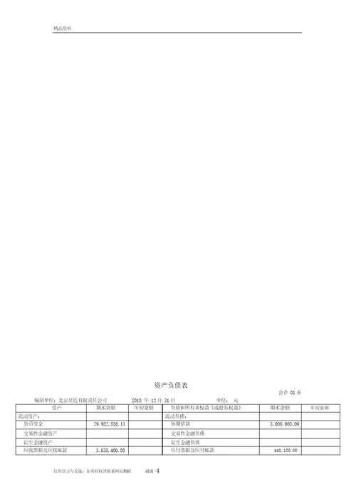 最新格式的资产负债表和利润表知识讲解